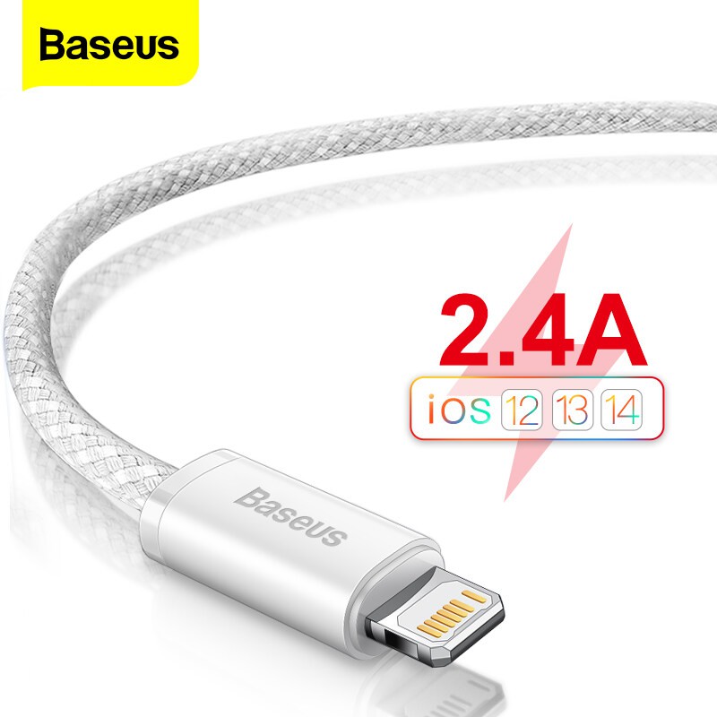 Ảnh Cáp sạc Baseus Dynamic Series USB dùng cho 6/7/8/10/11/12/13/14 sạc nhanh 2.4A data tốc độ cao, dây bọc dù, dài 1m/2m 4
