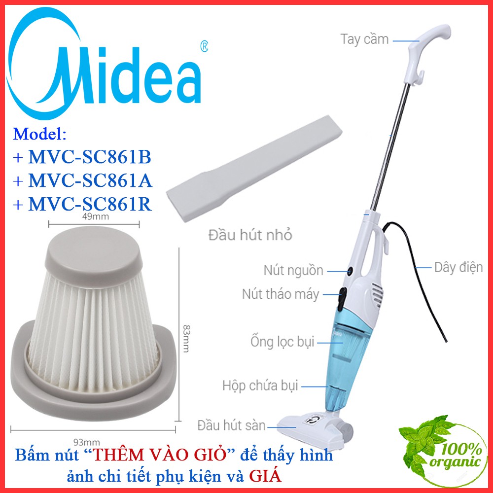 [PHỤ KIỆN Midea] Máy hút bụi cầm tay Midea MVC-SC861B 600W MVC-SC861A ...