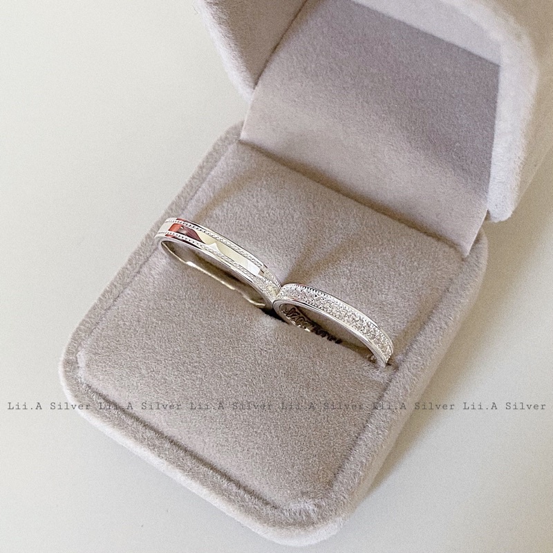 [CÓ SẴN] Nhẫn đôi bạc nam nữ khắc tên cao cấp Lii.A Silver (miễn phí khắc laze), nhẫn cặp bạc thật
