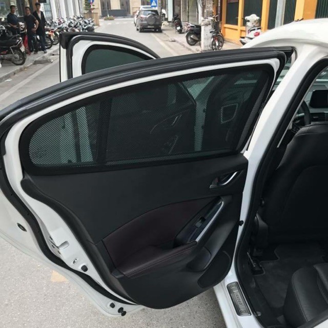 Rèm che nắng ô tô Mazda 3 2014-2019, che nắng hút nam châm theo xe, bộ 4 cánh.