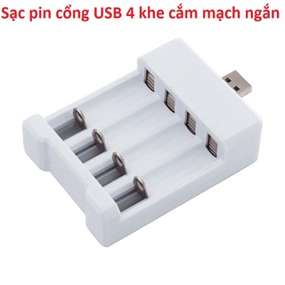 Bộ sạc pin AA / AAA loại 2 ngăn/ 3 ngăn/ 4 ngăn xài cổng USB