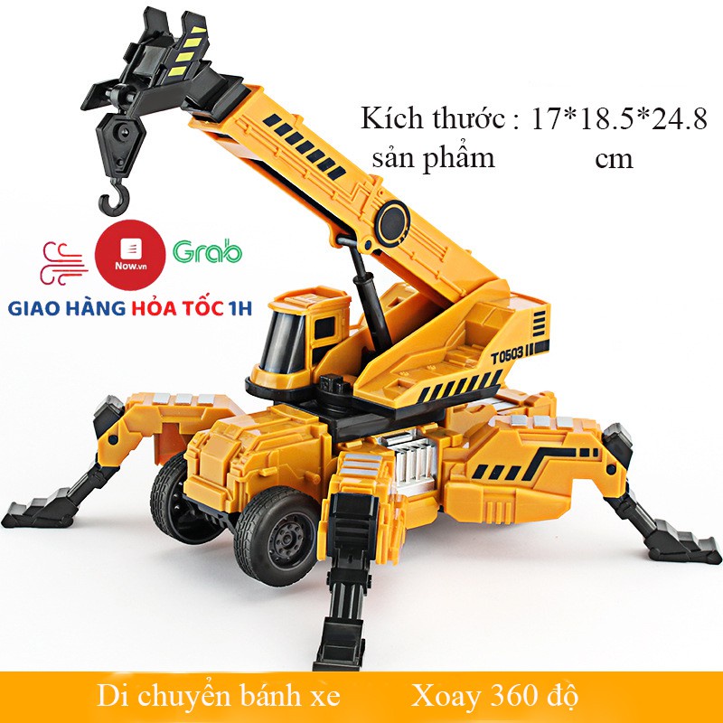Ảnh Đồ chơi mô hình xe cẩu móc có chân đỡ bánh xe - KAVY 1