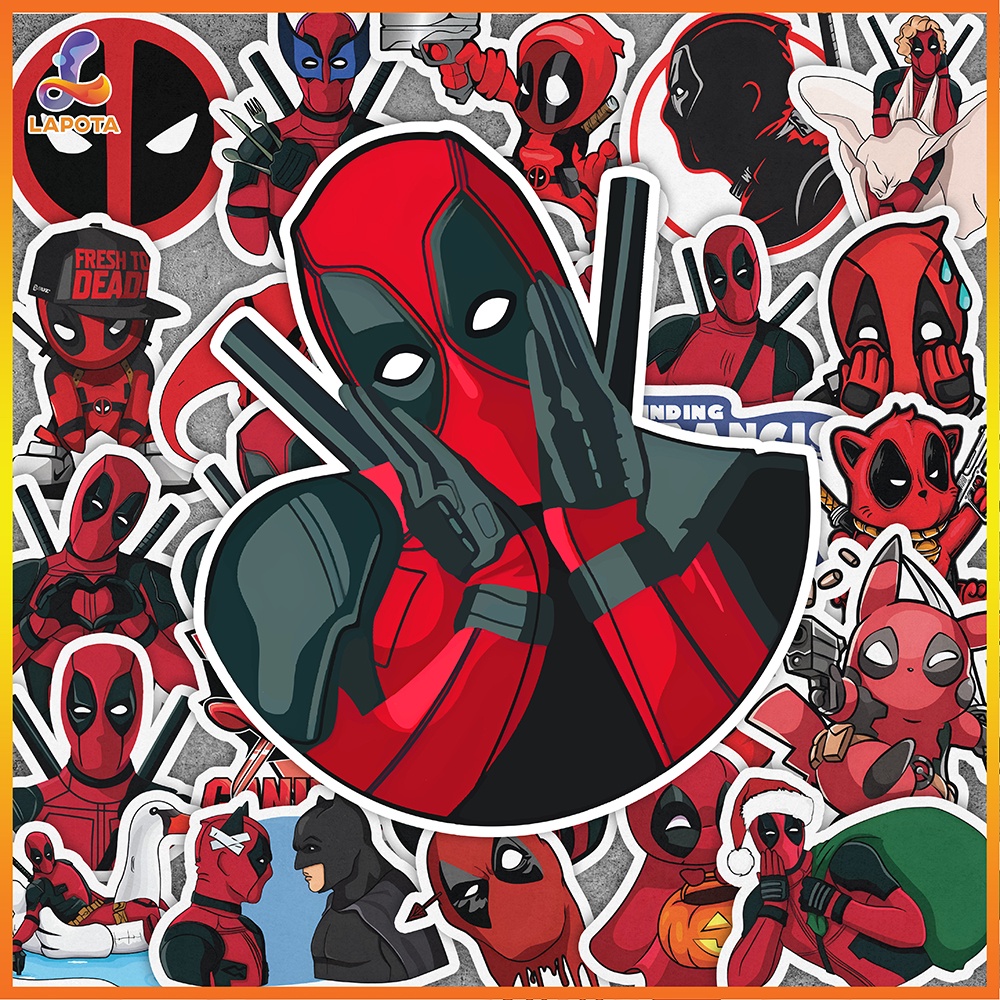Set 25 cái Sticker DeadPool chống nước, Hình dán Deadpool cute, Decal ...