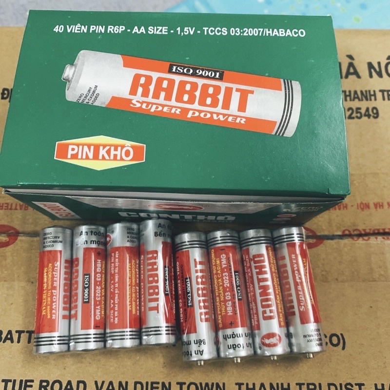 Hộp 40 viên Pin Con Thỏ AA Subeokiss lắp cho đèn đom đóm và đồ chơi ...