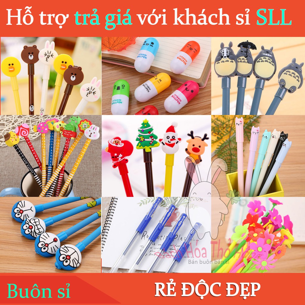 🖊️ COMBO 3 BÚT NƯỚC MỰC ĐEN – NHIỀU HÌNH DỄ THƯƠNG 🎀 Đầu Bút Hoạt Hình Ngộ Nghĩnh, Ngòi Viết Mượt