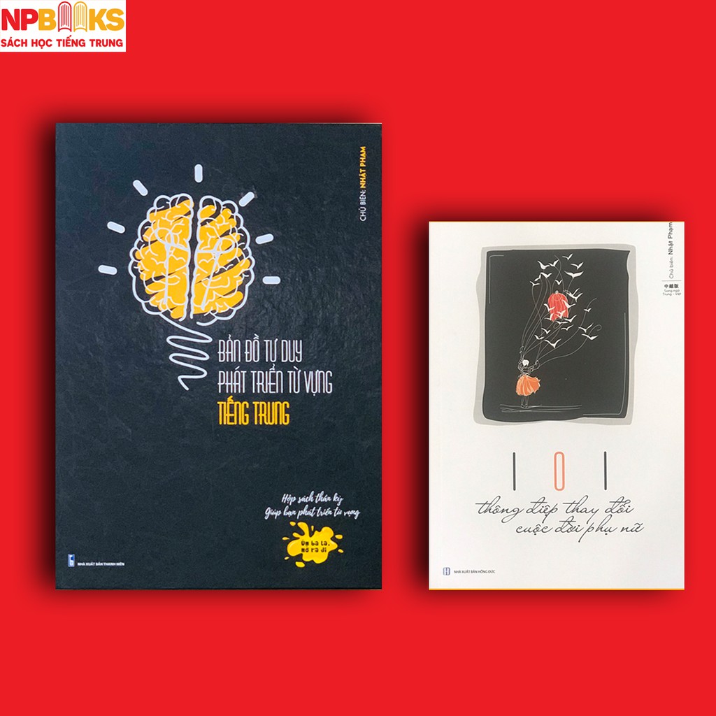 Sách - Combo Bản đồ tư duy phát triển từ vựng tiếng Trung + 101 thông điệp thay đổi cuộc đời phụ nữ