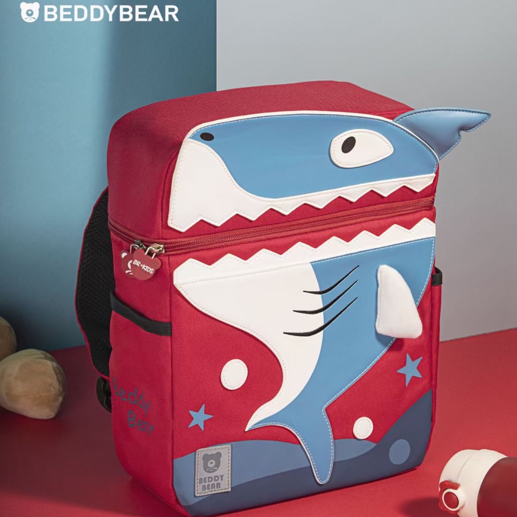 Balo Beddybear Cute Bag In hình Cá Mập - dành cho Bé từ 04 tuổi trở lên -YE-CAMAP. Cao 32 xNgang 26 x rộng 11 Chính hãng