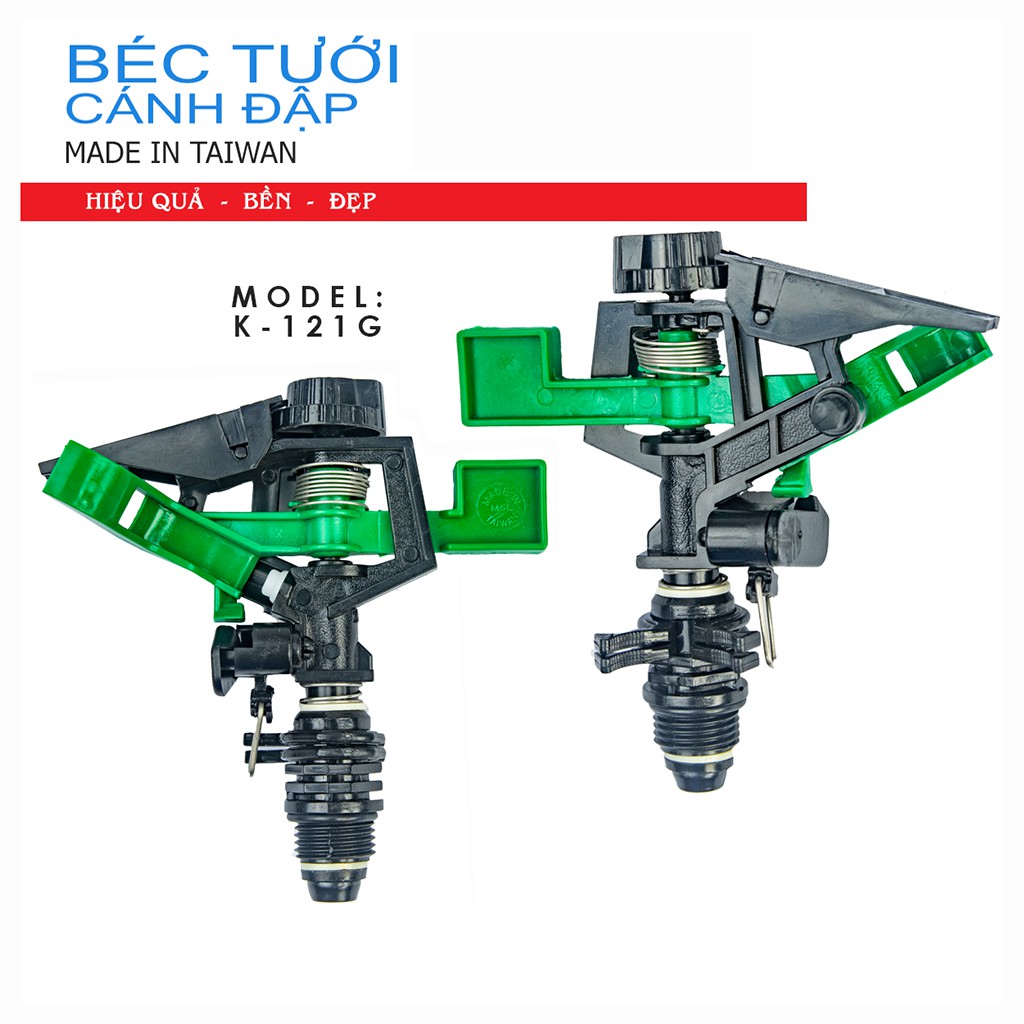 Béc tưới cánh đập chỉnh góc TAIWAN  phi 21, béc tưới cây diện rộng