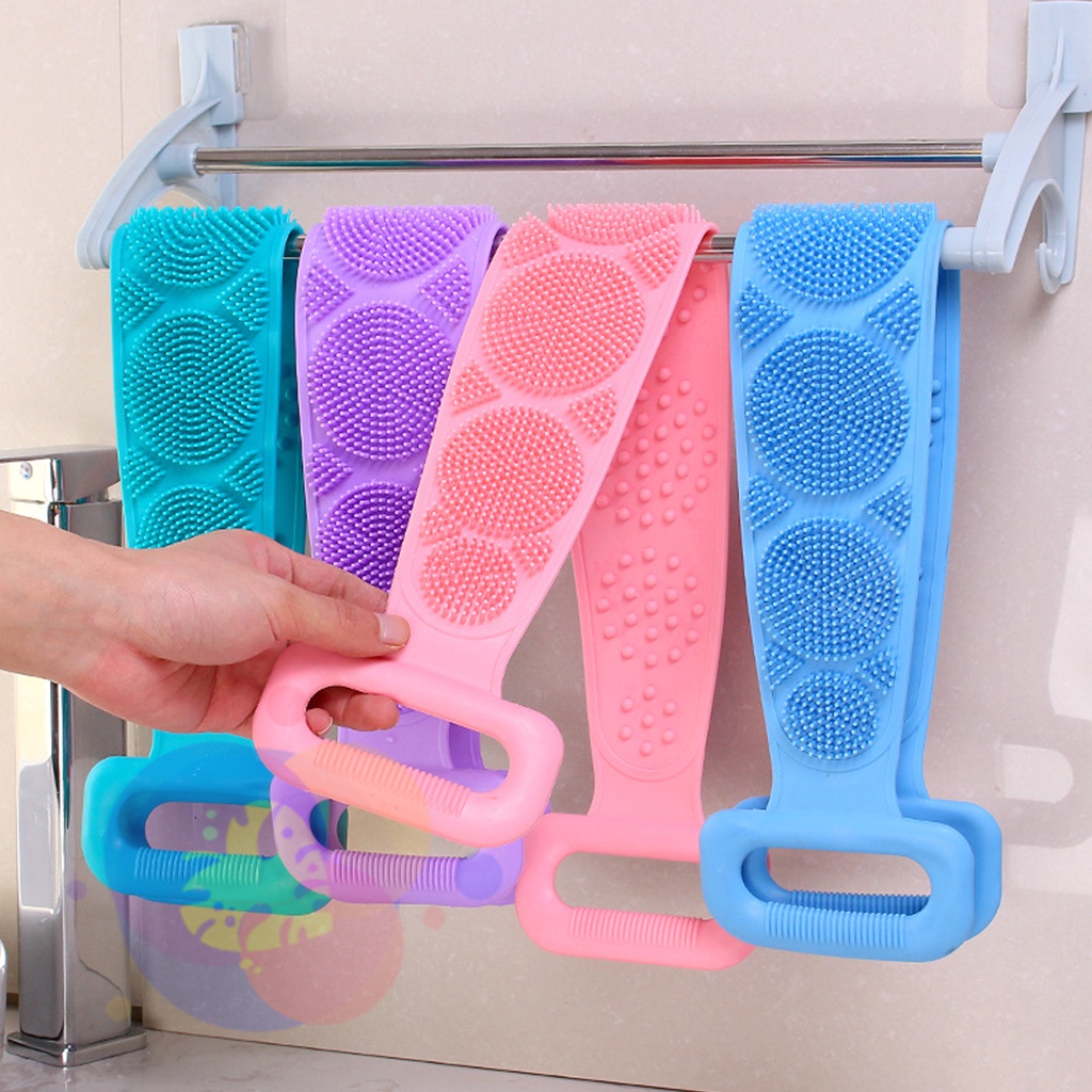 Dây Tắm Chà Lưng Silicon, Đai Tắm Có Gai Gel Silicon Mềm Mịn Massage Nhẹ Nhàng Làm Sạch Da