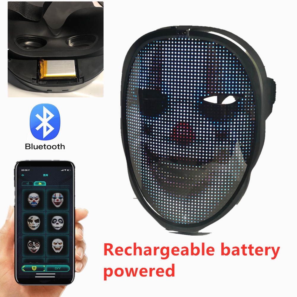 Mặt Nạ Hóa Trang Halloween Tích Hợp Đèn LED RGB Kết Nối Bluetooth ...