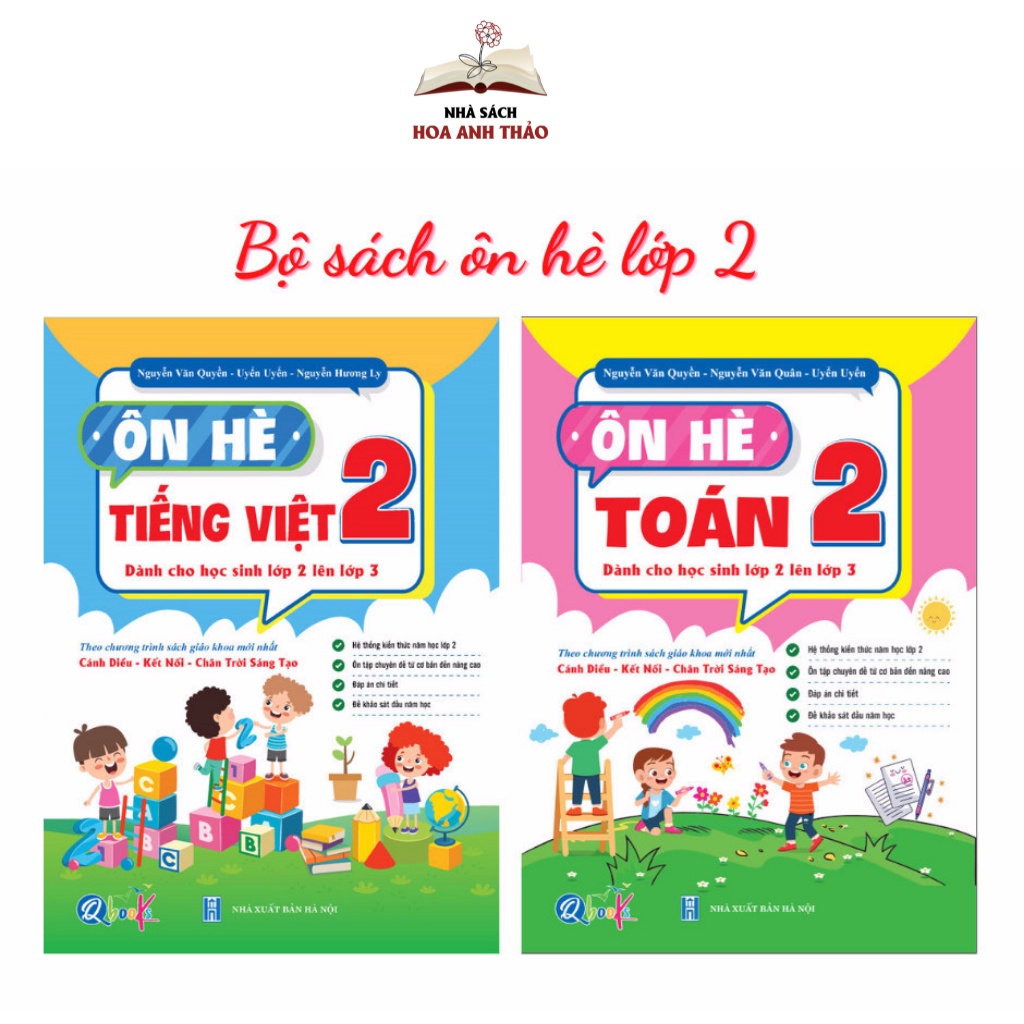 Sách - Bài Tập Ôn Hè Toán và Tiếng Việt 2 - Dành cho học sinh lớp 2 lên 3 (Combo 2 cuốn)