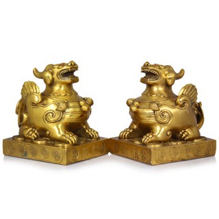 Cặp Tỳ Hưu Bệ cao 7cm Phong Thủy Bằng Đồng vật phẩm phong thủy trang trí quà tặng trưng bày