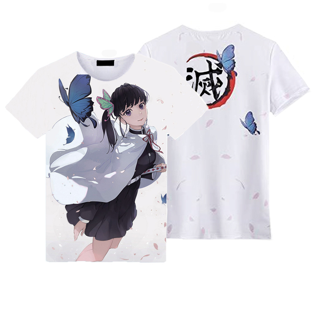 GN Trẻ Em Demon Slayer Áo Thun Cosplay Tay Ngắn Áo Trang Phục Tee Tanjirou Nezuko Croptop Áo Chopper Casual Plus s