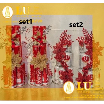 Set #1 phụ kiện làm tháp nước ngọt , bia ,combo hoa trang trí ...