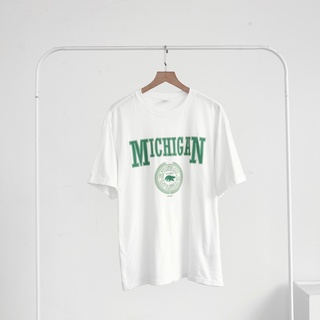 Áo Thun Tay Lỡ Travel In Chữ Michigan Form Rộng Phong Cách Vintage Hàn Quốc