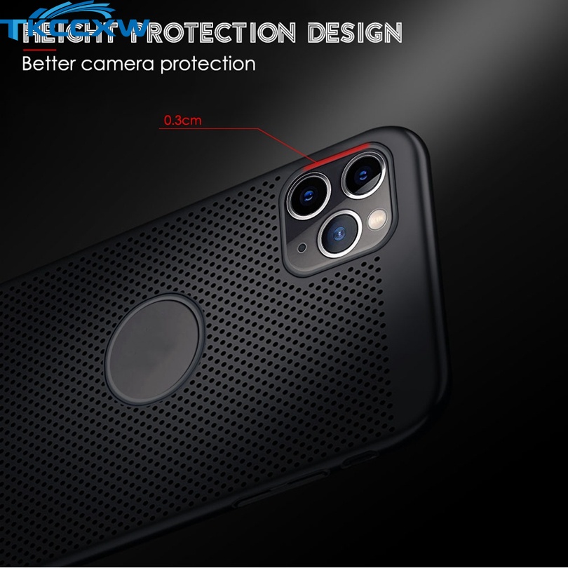 Ốp Điện Thoại PC Cứng Siêu Mỏng Có Lỗ Tản Nhiệt Cho iPhone 13 Pro Max 12 Pro Max 11 Pro Max