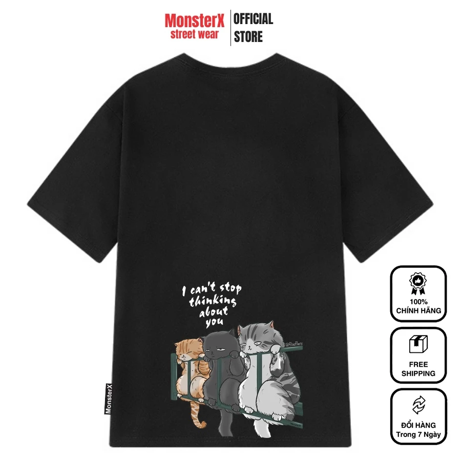 Áo thun Mèo Lan can unisex MONSTER X STREET form rộng Local Brand thumbnail 3