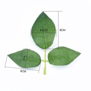 100g lá hoa hồng giả 3 nhánh lá