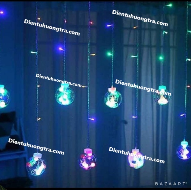 Dây đèn led thả rèm 12 QỦA CẦU Cổ Tích
