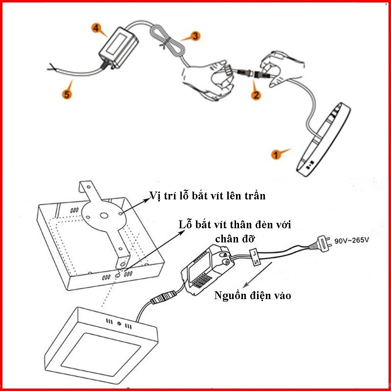 Ảnh Đèn ốp nổi Vilighting,MS: OPV-T 12W, 18W, 24W, RA>80, CRI>90, Vuông Tròn Đèn Hành 24 Tháng. 2