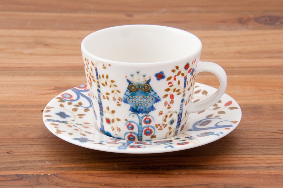 Mô tả Tách sứ uống trà Taika Iittala 200ml Phần Lan, họa tiết Bắc Âu trắng - 1