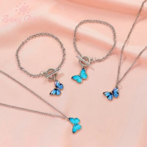 🌺xinyia🌺Vòng Đeo Tay Hình Bướm Xanh Kiểu Hàn Quốc Đơn Giản Xinh Xắn