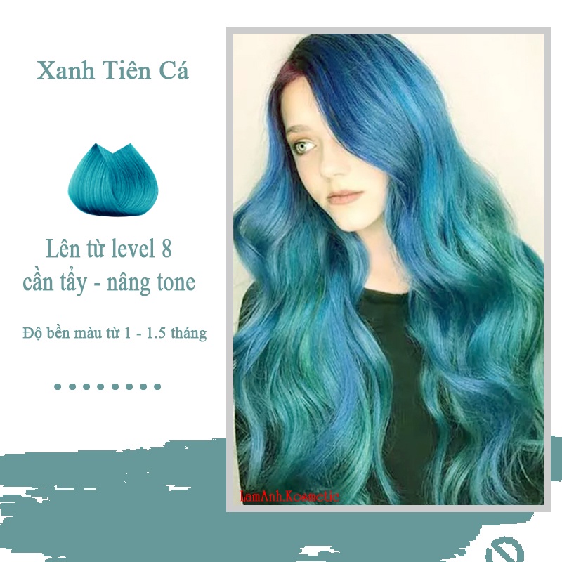 Thuốc nhuộm tóc màu Xanh Tiên Cá 100ml màu lên chuẩn tone