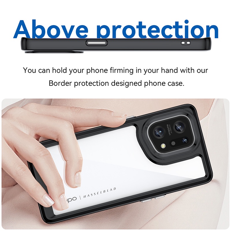 Ốp điện thoại bảo vệ chống sốc Acrylic trong suốt cho OPPO Find X5 Pro X5 Lite