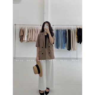 Quần nữ ống suông rộng lưng cao Ma Vie