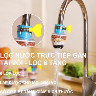 (COMBO 3) BỘ LỌC NƯỚC GẮN VÒI 6 TẦNG, ĐẦU VÒI LỌC CẶN BẨN, Giải Pháp Tiện Lợi Cho Nước Sinh Hoạt Hằng Ngày