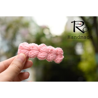 Kẹp tóc thắt bính cho nữ và bé gái dễ thương 6.5cm |Cặp tóc len Handmade hàng đẹp |Shop Rô Handmade