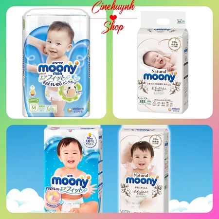 Tả/Bỉm Moony NỘI ĐỊA NHẬT Dán/Quần Đủ size NB90,S84,M64,L54,XL38