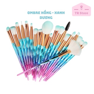 Bộ 20 cọ trang điểm cá nhân giá rẻ phong cách Ombre đổi màu