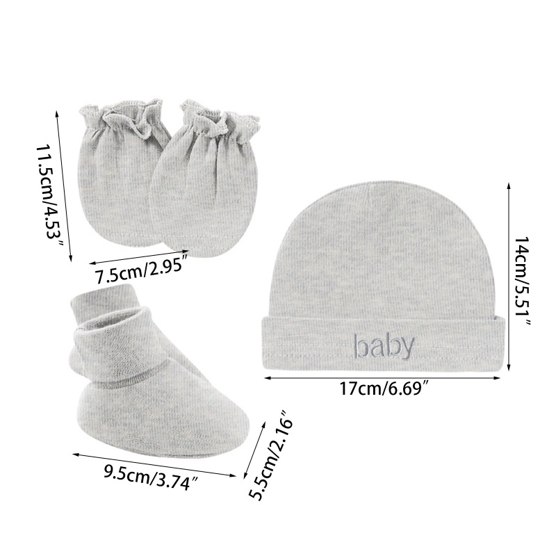 Dasbsug Bé Sơ Sinh Mũ Cotton Găng Tay Bao Chân Bộ Sơ Sinh Một Lớp Bộ Cho Bé Gái Bé Trai Sinh Giữ Ấm Cl