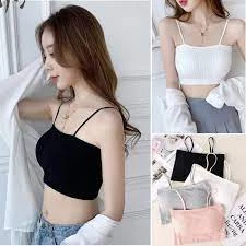 ⭐ CHẤT ĐẸP ⭐ Áo bra Gân Tăm 2 dây có mút đệm ngực Áo Bra Quây Ngực Co Giãn 4 Chiều freesize