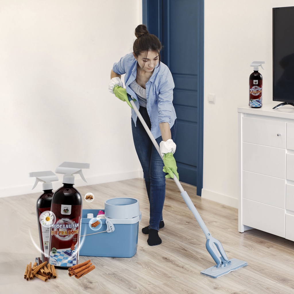 Ảnh Nước Lau Sàn Quế Trà Bồng Lỏng X5 Tinh Dầu Quế 1000ml 2