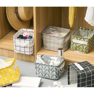 Giỏ Vải Vintage Đựng Đồ Dùng Cá Nhân, Đựng Mỹ Phẩm - Giỏ Văn Phòng Mini Để Bàn Xinh Xắn 2357
