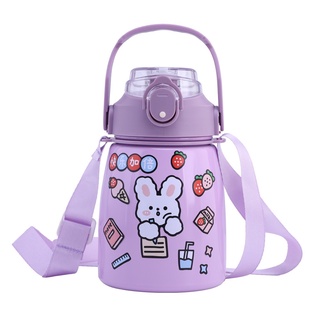 Bình giữ nhiệt 900ml CLIP SHOP TỰ QUAY - cặp lồng giữ nhiệt inox 304 có dây đeo chéo decal