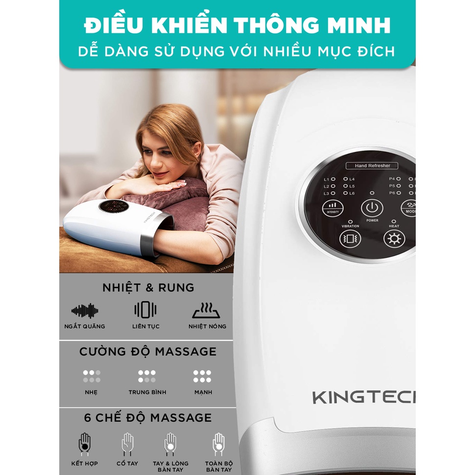 Ảnh Máy Massage Tay Cao Cấp KINGTECH KH-690 - Mát xa Trị Liệu Tích Hợp Nhiệt, Matxa Vùng Cổ, Mu, Ngón, Lòng Bàn Tay 3