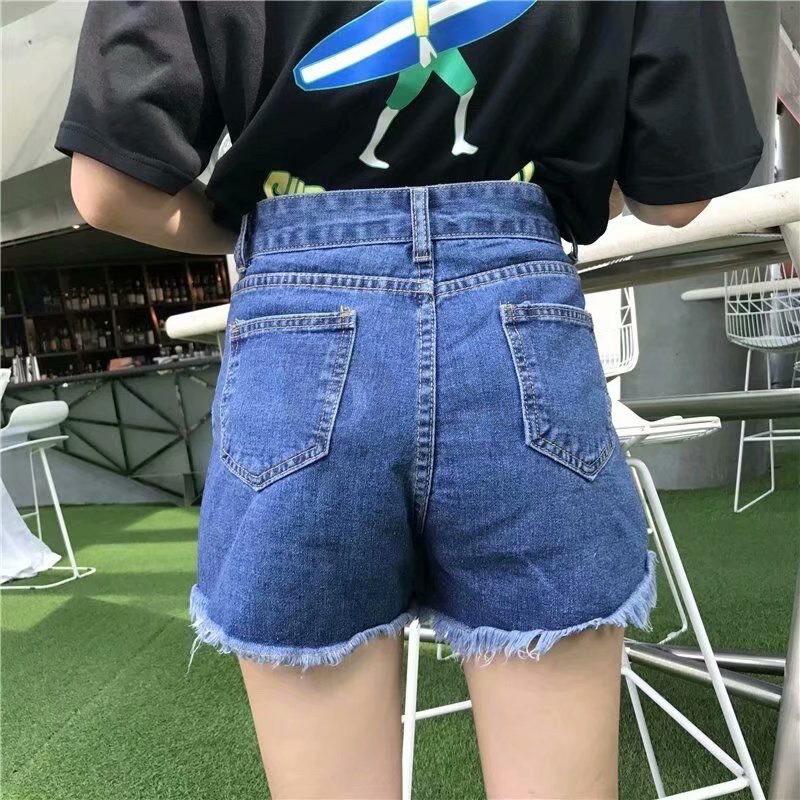 Ảnh Quần Short Denim Lưng Cao Dáng Rộng Thời Trang Mùa Hè Phong Cách Hàn Quốc Cho Nữ 4