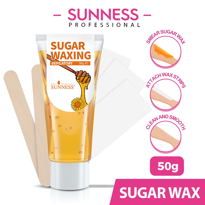 SUENNESS Bộ sáp tẩy lông + tặng 2 que + 3 miếng giấy tẩy lông 50G