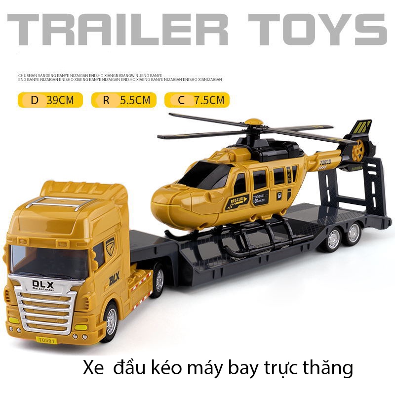 Đồ chơi mô hình xe đầu kéo gồm 2 xe có chạy đà tháo rời được các chi ...