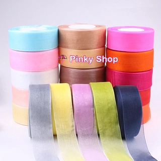 Ruy băng voan 4cm [1 cuộn 45 mét] Giá rẻ nhiều màu làm hoa, làm nơ, phụ kiện tóc handmade Pinky Shop mã RBV