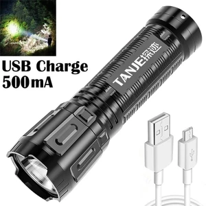 Đèn Pin LED Mini Có Thể Sạc Lại Bằng Cổng Usb Chất Lượng Cao Dùng Khi Đi Leo Núi/Cắm Trại Khẩn Cấp
