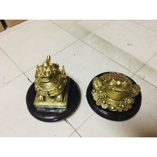 Cặp cóc + tỳ hưu hút tài lộc  vật phẩm phong thuỷ bằng đồng