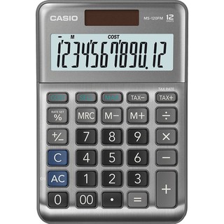 Máy Tính Casio MS-120FM Màn Hình Lớn - Màu Bạc Thanh Lịch, Phím COST/SELL/MARGIN Cho Thu Ngân, Chủ Shop