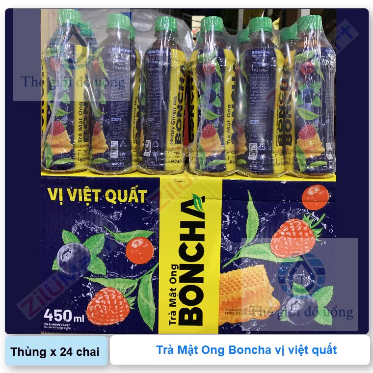 Trà mật ong Boncha vị việt quất (thùng 24 chai) loại 450ml | Shopee ...