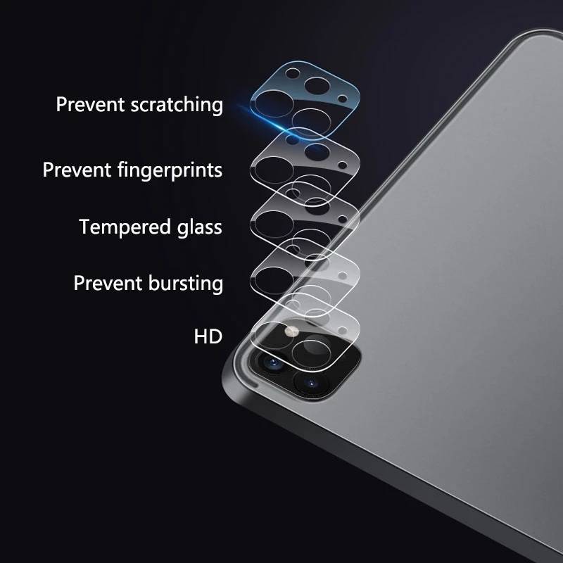 Dành Cho iPad Pro 11 / 12.9 2021 Kính Cường Lực Bảo Vệ Màn Hình Phim Bảo Vệ Cho Apple iPad Pro 12.9 Kính A2228 A2231 A2229 A2233 Mặt Sau Ống Kính Máy Ảnh Kính