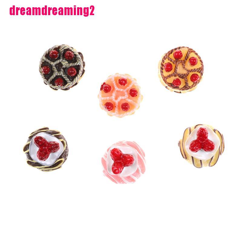 Bộ 6 Mô Hình Bánh Tráng Miệng 3d Trang Trí Nhà Búp Bê