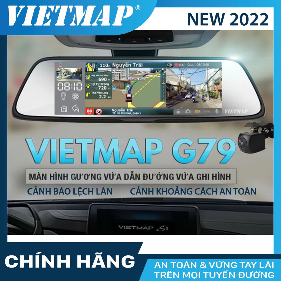 Camera hành trình dẫn đường VIETMAP G79 dành cho ô tô + thẻ 32/64GB ...